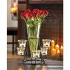 Accent Plus Glass Vase with Six Glass Candle Holders