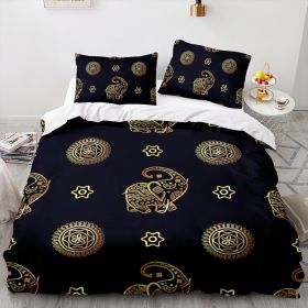 Elephant Series Three-piece Quilt Cover (Option: Style9-155x220cm)