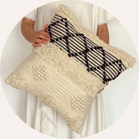 Woven Pillow Cover Made Of Pure Cotton Tassels (Option: Style2-Pillowcase)