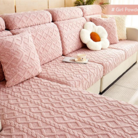 Stretch Slipcover And Fleece Slipcover Cover (Option: Pink-Pillowcase)