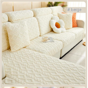 Stretch Slipcover And Fleece Slipcover Cover (Option: Offwhite-Extra LargeM)