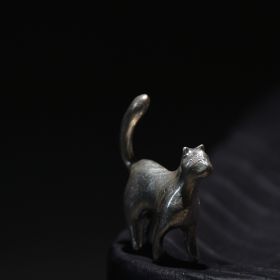 Sterling Silver 999 Tea Pet Ornament Cat And Mouse (Option: 3 Style)