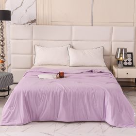 Cool Silk Ice Cream Summer Quilt Pure Color Ice Silk Airable Cover (Option: Hibiscus Purple-150 ï¿½ï¿½ 200cm)