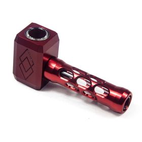 Creative Fashion Hollowed-out Hammer Shape Pipe (Option: Red-Side With Logo)