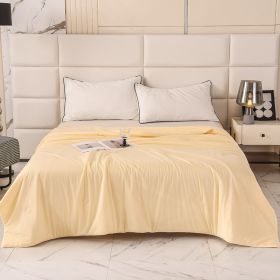 Cool Silk Ice Cream Summer Quilt Pure Color Ice Silk Airable Cover (Option: Privet Yellow-150 ï¿½ï¿½ 200cm)