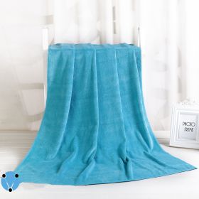 Large Cotton Absorbent Quick Drying Lint Resistant Towel (Option: Lake blue-150x200cm)