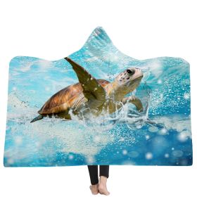 New Ocean Turtle Series Hooded Blanket Cape (Option: 3style-150x200cm)