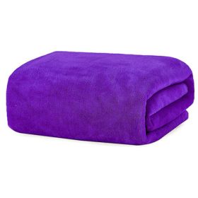 Large Cotton Absorbent Quick Drying Lint Resistant Towel (Option: Deep purple-70x140cm)