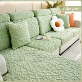 Stretch Slipcover And Fleece Slipcover Cover (Option: Matcha green-Pillow insert)