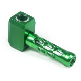 Creative Fashion Hollowed-out Hammer Shape Pipe (Option: Green-Side Without Logo)