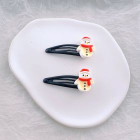 Children's Fashion Simple Christmas Hair Clip (Option: 36 Black BB Clip Snowman)