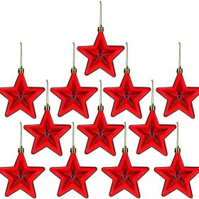 Five-pointed Star Plastic Wedding Decoration Pendant (Color: Red)