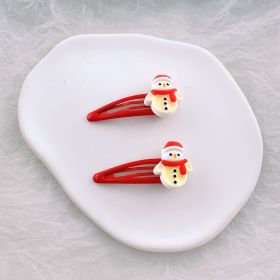 Children's Fashion Simple Christmas Hair Clip (Option: 26 Red BB Clip Snowman)