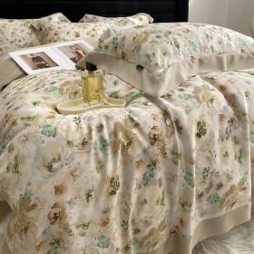 Lyocell Fiber Four-piece Plant Flower Quilt Cover (Option: Xuhan-1.5m)