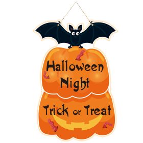 Home Halloween Holiday Party Decorated Hangtag (Option: Door Hanging Batwing Style)