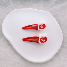 Children's Fashion Simple Christmas Hair Clip (Option: 24 Red BB Clip Socks)