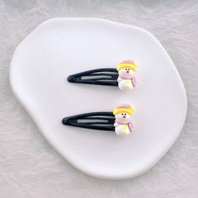 Children's Fashion Simple Christmas Hair Clip (Option: 44 Black BB Clip Pink Snowman)