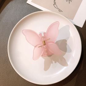 Women's Fashion Temperament Butterfly Shape Grabbing Clip (Option: 5 Light Pink)