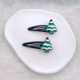 Children's Fashion Simple Christmas Hair Clip (Option: 34 Black Clip Christmas Tree)