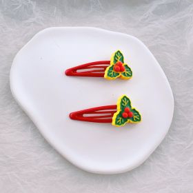 Children's Fashion Simple Christmas Hair Clip (Option: 28 Red BB Clip Leaves)