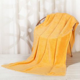 Large Cotton Absorbent Quick Drying Lint Resistant Towel (Option: Yellow-80x180cm)