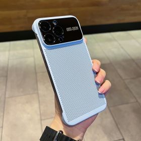 Phone Case Large Window Heat Dissipation Net Frameless (Option: Blue-IPhone14Promax)