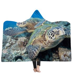 New Ocean Turtle Series Hooded Blanket Cape (Option: 2style-150x200cm)