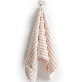 Coral Fleece Hair Dry Towel Wash Face Absorbent Towel (Option: Pinstripe pink-34x76cm)