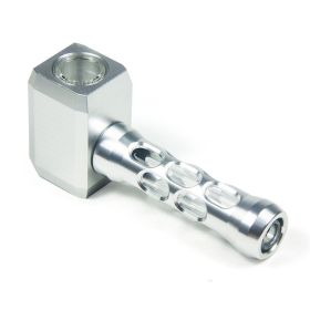 Creative Fashion Hollowed-out Hammer Shape Pipe (Option: Silver-Side Without Logo)