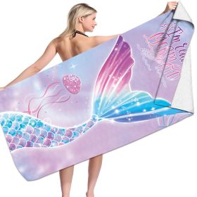 Microfiber Variety Bath Towel Towel Sea Stand Holiday Rectangular Sand Shawl 3D Printing (Option: Mermaid3-80x160cm)