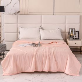 Cool Silk Ice Cream Summer Quilt Pure Color Ice Silk Airable Cover (Option: Peach Pink-150 ï¿½ï¿½ 200cm)