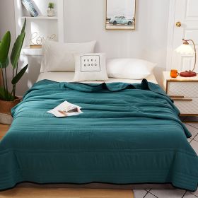 Pure Color Washed Air Conditioner Summer Cooling Thin Single Double Washable Quilt (Option: Army Green-100x150cm)