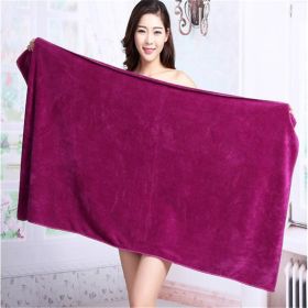 Large Cotton Absorbent Quick Drying Lint Resistant Towel (Option: Wine Red-60x90cm)