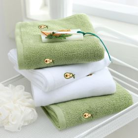 Full Embroidery Avocado Cotton Towel (Option: Set2-34x74)