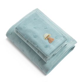 Home Daily Use Cotton Towel Square Gift Set (Color: Blue)