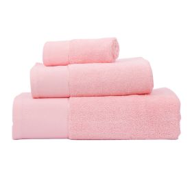 Cotton Towel Bath Towel Three Piece Water Absorbing Gift Towel Bath Towel Set (Option: Pink-3pieces)