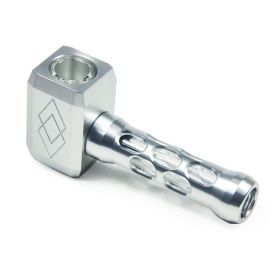 Creative Fashion Hollowed-out Hammer Shape Pipe (Option: Silver-Side With Logo)