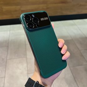 Phone Case Large Window Heat Dissipation Net Frameless (Option: Green-IPhone13)