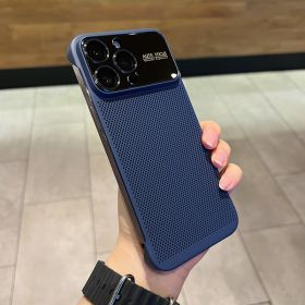 Phone Case Large Window Heat Dissipation Net Frameless (Option: Navy Blue-IPhone11)