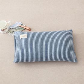 Pillowcase Young Children's Pillow (Option: Blue And White Stripes-40cmx60cm Pillowcase One)