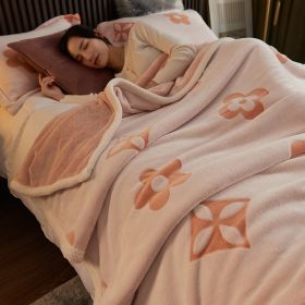 Thick Warm Milk Velvet Double-sided Flannel Blanket (Option: Four Orange-180X200cm)